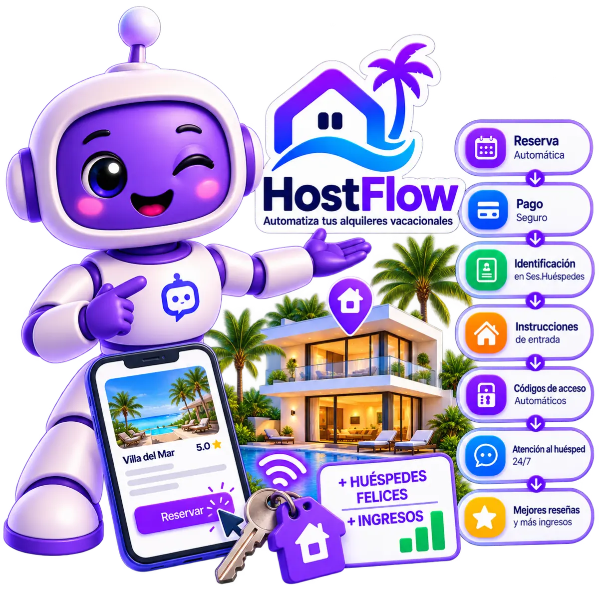 HostFlow automatización alojamiento vacacional